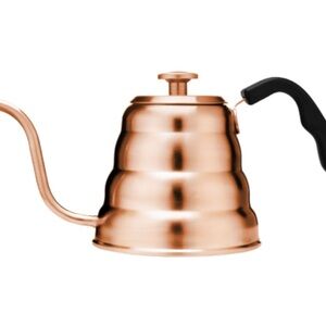 Barista Warrior 1.2 L Copper Pour Over Gooseneck Coffee Kettle with Thermometer